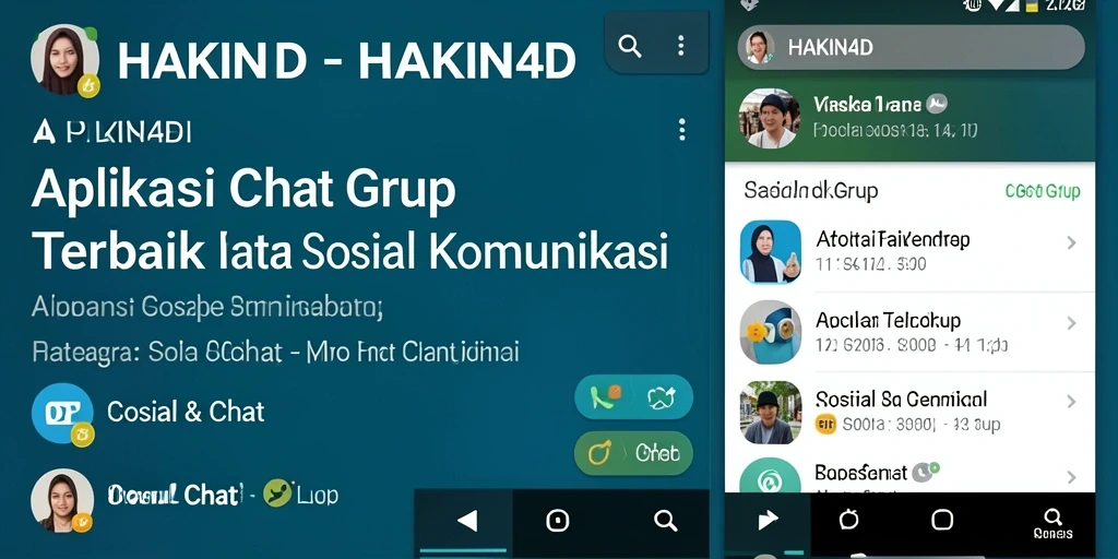 Screenshot aplikasi HAKIN4D dengan antarmuka Chat Grup yang menarik.