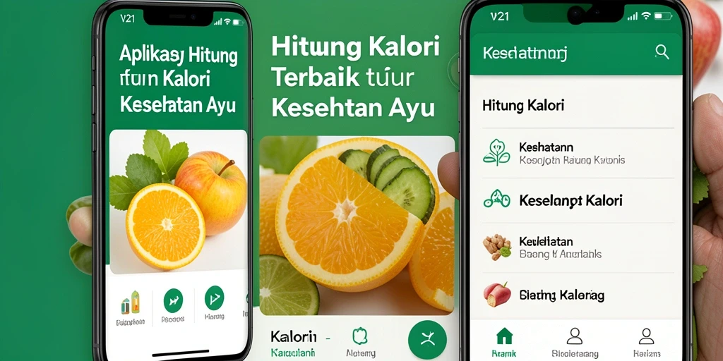Tampilan antarmuka V21 untuk menghitung kalori sederhana dan informatif.