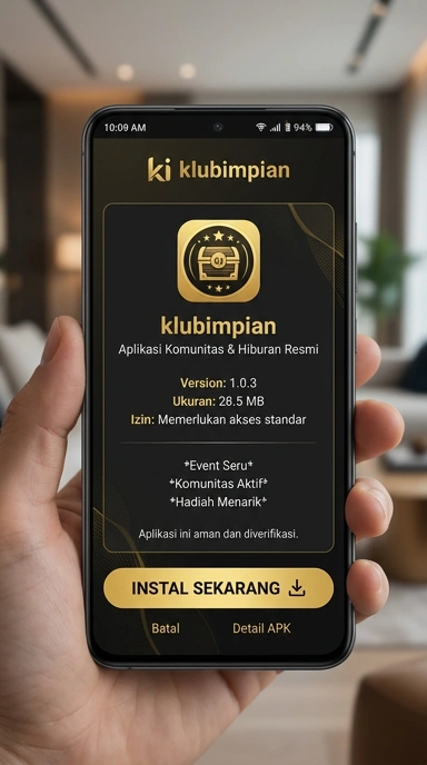 Tampilan halaman APK klubimpian