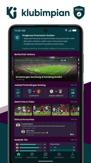Tampilan kanal resmi klubimpian